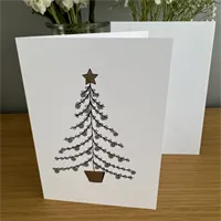 Illustrated Christmas Tree Card Silver 2