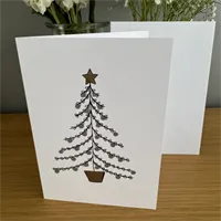 Illustrated Christmas Tree Card Silver 2 gallery shot 1