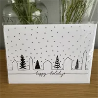 Illustrated Christmas Village Card 1