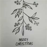 Illustrated Mistletoe Christmas Card 4 gallery shot 2