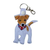 Jack Russell Keyring - With A Bandanna