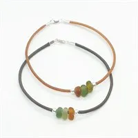 Leather & sea glass anklet gallery shot 13