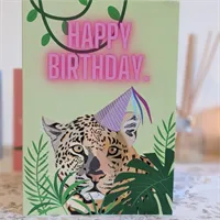 Leopard/ Jungle/ birthday card. 2 gallery shot 7