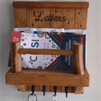 Letter rack key holder handmade solid un 1