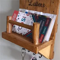 Letter rack key holder handmade solid un 2