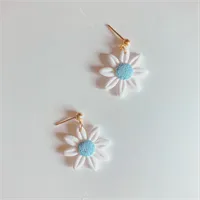 Light Blue Large Daisy Earrings 2 gallery shot 13