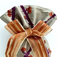 Light Gold Embroidered Silk Gift Bag