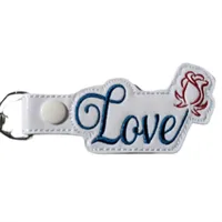 Love Keyring With A Red Rose