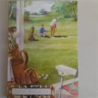 Golf Setting Hand Made Birthday Card.
