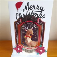 Lovely Merry Christmas Cute Deer Card.