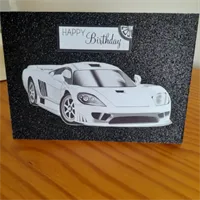 Lovely Sports Car Handmade Birthday Card