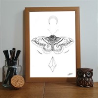 Lunar Moth Pointillism Art Print