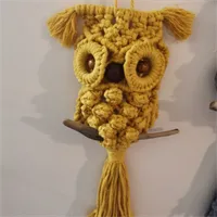 Macramé Owl Wall Hanging Cotton Cord. 5