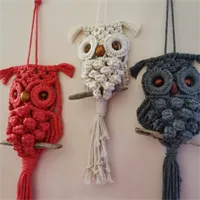 Macramé Owl Wall Hanging Cotton Cord.