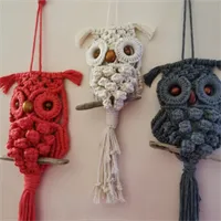 Macramé Owl Wall Hanging Cotton Cord Sta 1