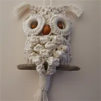 Macramé Owl Wall Hanging Cotton Cord Sta 3