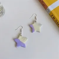 Marble Star Polymer Clay Earrings gallery shot 6