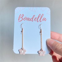 Mauve Long Chain Polymer Clay Earrings