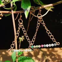 Microfaceted Tourmaline Trapeze Earrings gallery shot 2