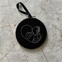 Mother And Baby Line Art Hoop