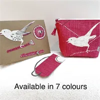 Linen Makeup Bag, Gift Card And Tag Set