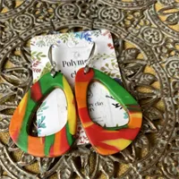 Multi Coloured Polymer Clay Earrings