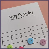 Musical Happy Birthday Button Card 14