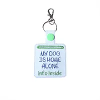 My Dog Is Home Alone Keyring - Ice