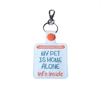 My Pet Is Home Alone Alert Keyring - Ice