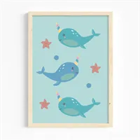 Narwhals Nursery Print A4 Size