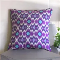 Needlepoint Cushion In Purples And Blue