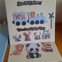 New Baby boy train Easel  Card. 1