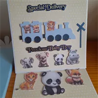 New Baby boy train Easel  Card. 3 gallery shot 7