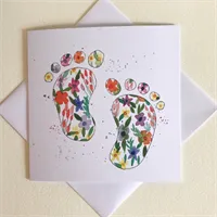 New Baby Feet greetings card flowers flo 2