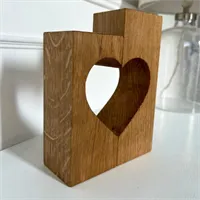 Oak Heart Candle Holder