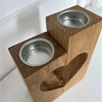 Oak Heart Candle Holder 3