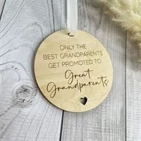 Promoted To Great Grandparents Bauble