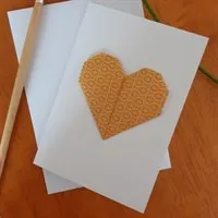Yellow Origami Heart Card gallery shot 5