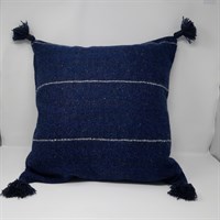 Out of the Blue wool cushion with tassels