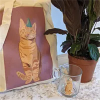 Party cat shopper/ tote bag 3 gallery shot 11
