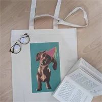 Party Duashound / sausage dog tote bag 2