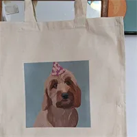 Party golden doodle /puppy tote bag 3 gallery shot 9