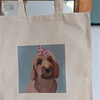 Party golden doodle /puppy tote bag 3