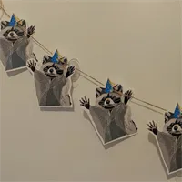 Party raccoon card bunting/ decor/ funny 5 gallery shot 15