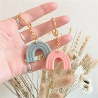 Pastel Boho Chunky Rainbow Keychain