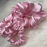Pastel Collection Pink Satin Scrunchies