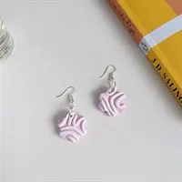 Pastel Squiggle Polymer Clay Earrings gallery shot 3