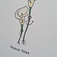 Peace Lilies. Greeting Card. Handmade