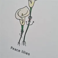 Peace Lilies. Greeting Card. Handmade gallery shot 10