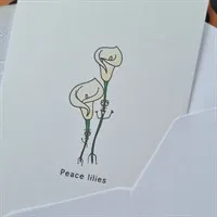 Peace Lilies. Greeting Card. Handmade gallery shot 7